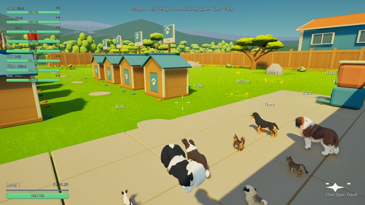 The backyard and its kennels